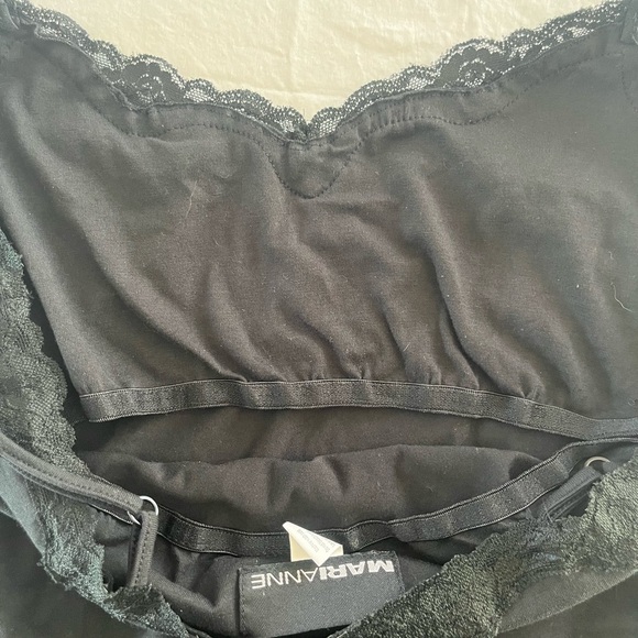 MARIANNE Retro Y2K black Lace Trim spaghetti strap Camisole top L WHIMSIGOTH - Picture 4 of 8